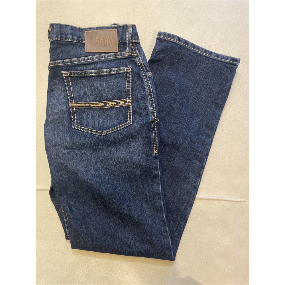 Ariat Relaxed Boot Cut M4 Jeans Mens Size 32/34 Workwear Denim Blue Jeans